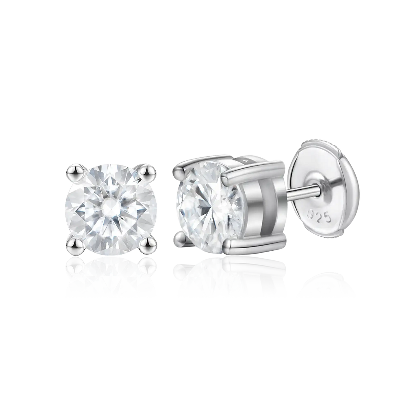 Alicia - Radiant Round CZ Stud Earrings