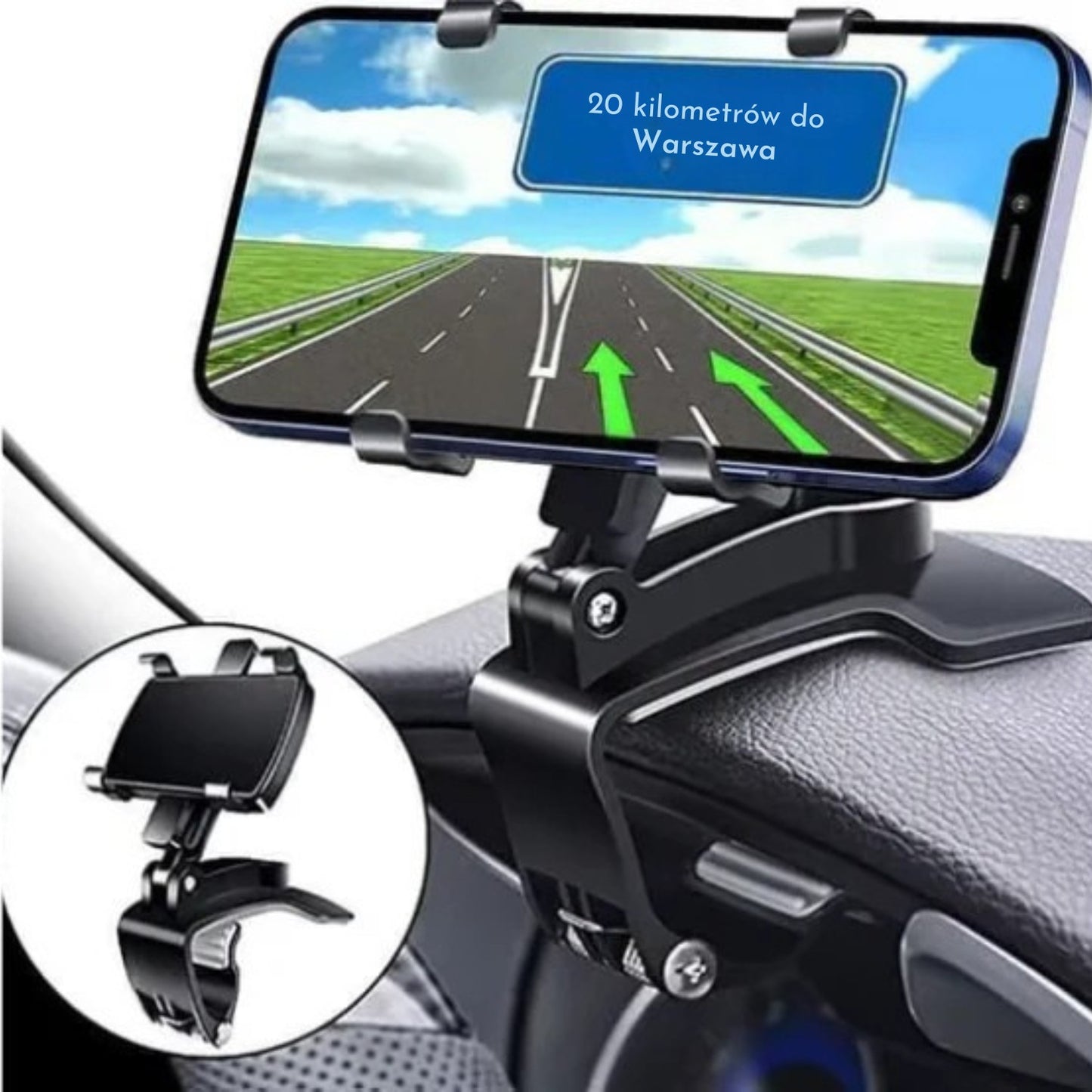 Samochodowy uchwyt na telefon obrotowy o 360 stopniach