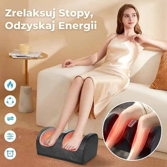 Elektryczny Masażer Stóp z Prawdziwymi Obrotowymi Rolkami i Wibracją