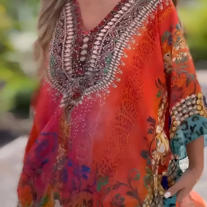 Capucine – Asymmetric V-Neck Boho Dress