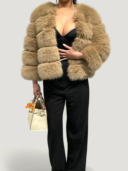 Sabine Luxe Wysokiej Jakości Futro Płaszcz