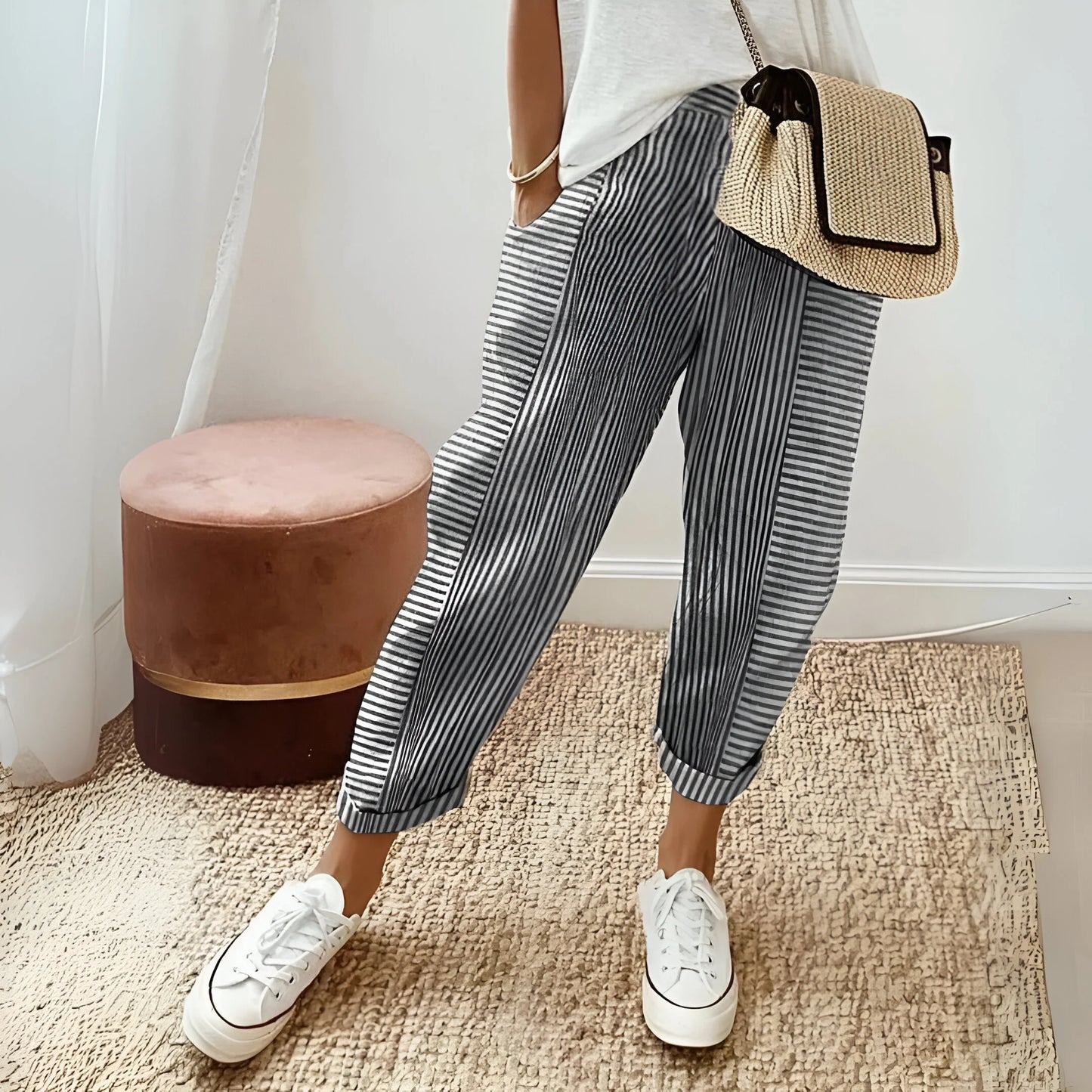 Marinette – Striped Coastal Lounge Pants