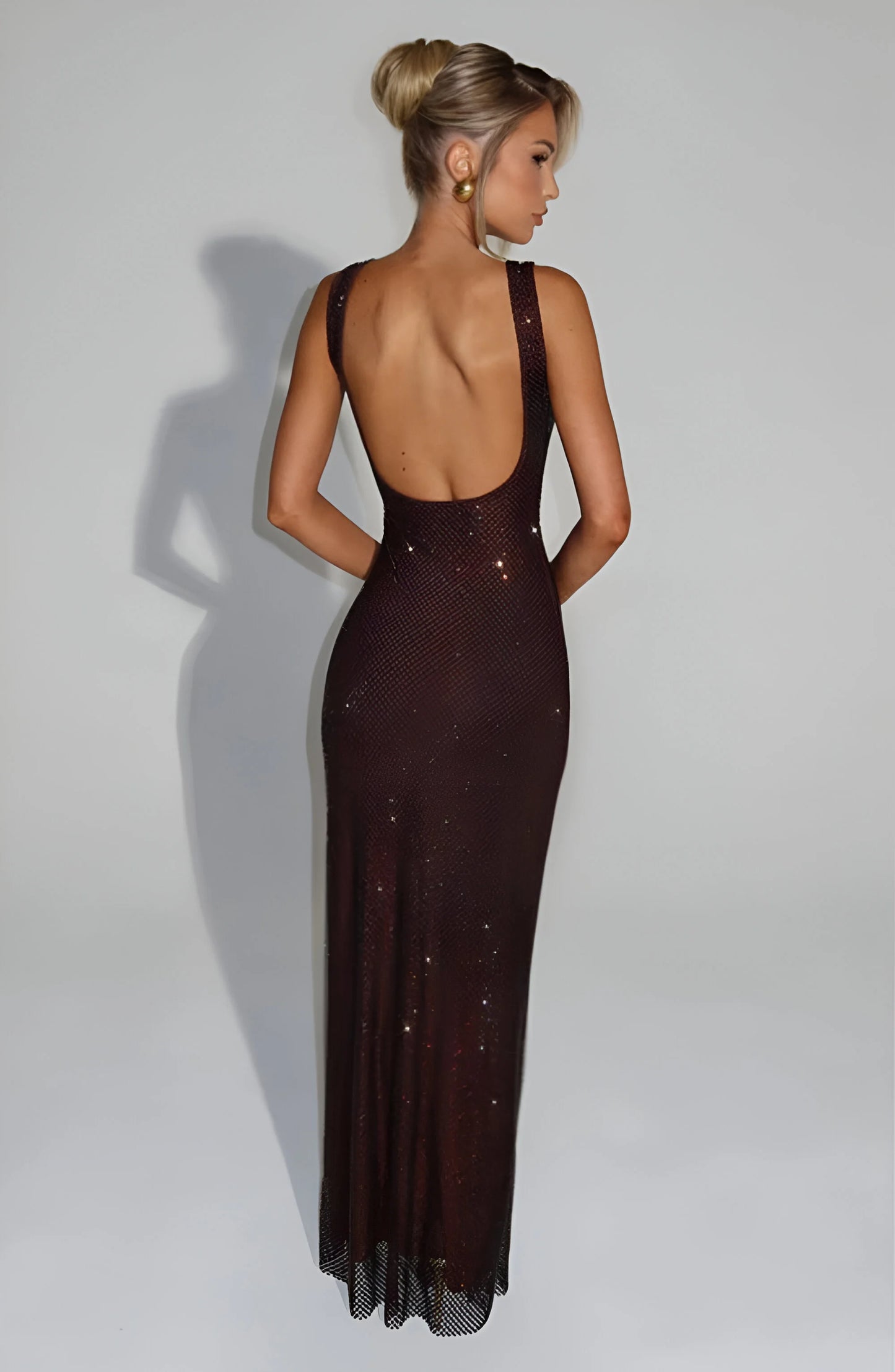 Celestia Sparkle Mesh Maxi Dress