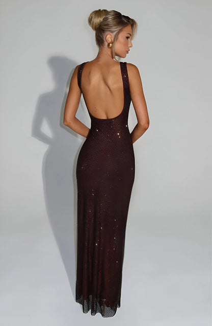 Celestia Sparkle Mesh Maxi Dress