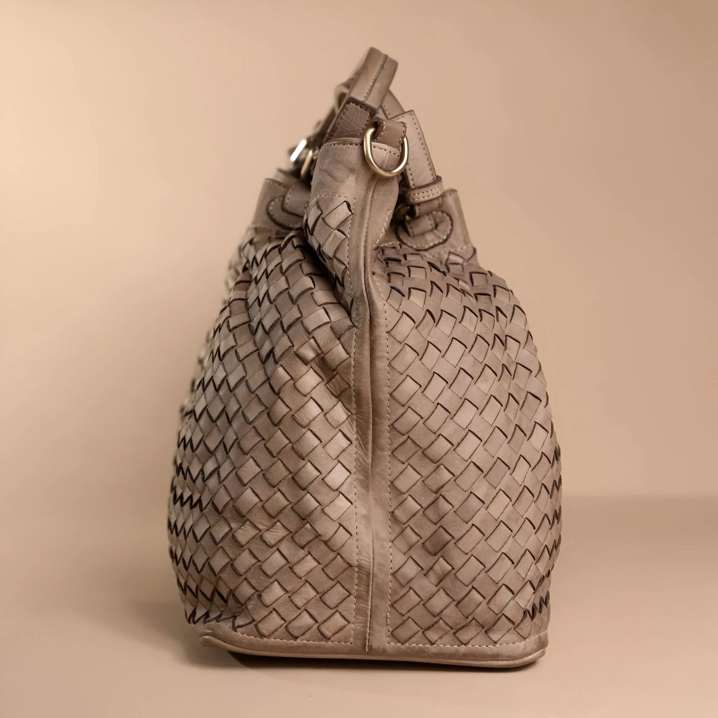 Lorène - Woven Leather Shoulder Bag