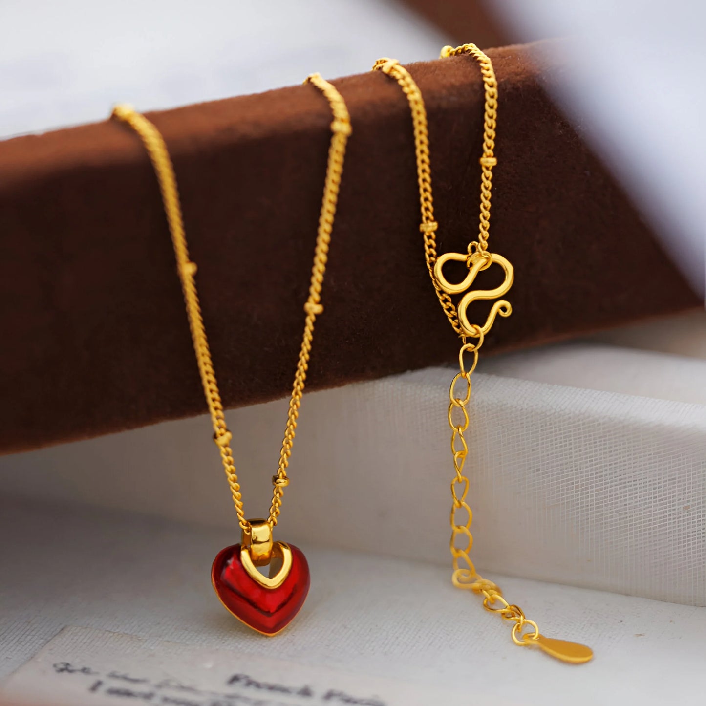 Maëva - Enamel Red Heart Luxury Necklace