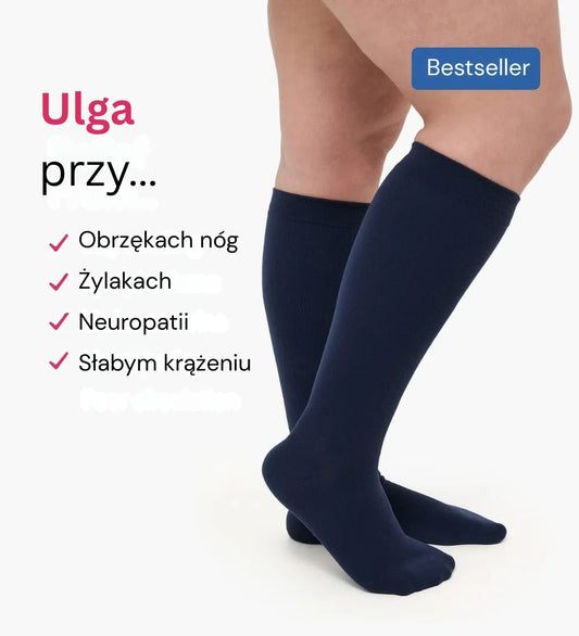 Szerokie Skarpety Kompresyjne Ulga