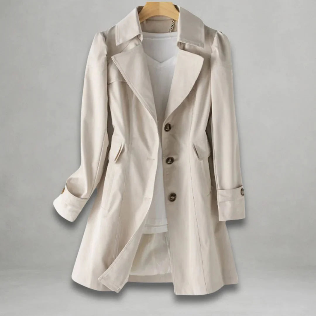 Amandine - Classic Buttoned Trench Coat