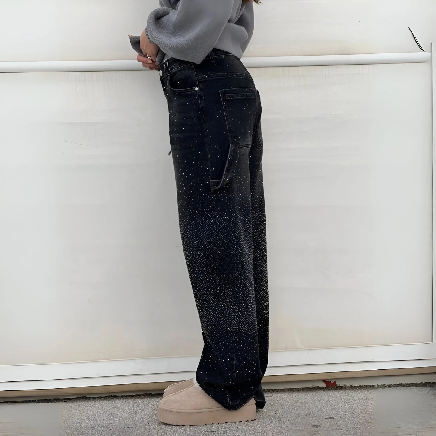 Stella – Glitter Washed Wide-Leg Jeans