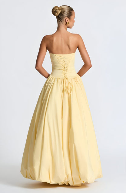 Émilienne – Strapless Puff Ball Maxi Dress