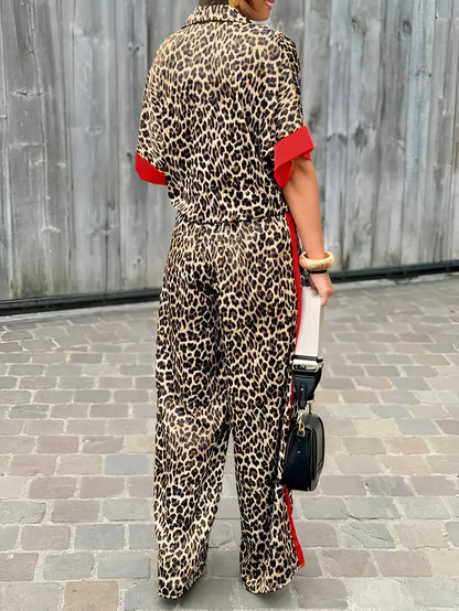 Salomé - Loose Leopard Print Two-Piece Set