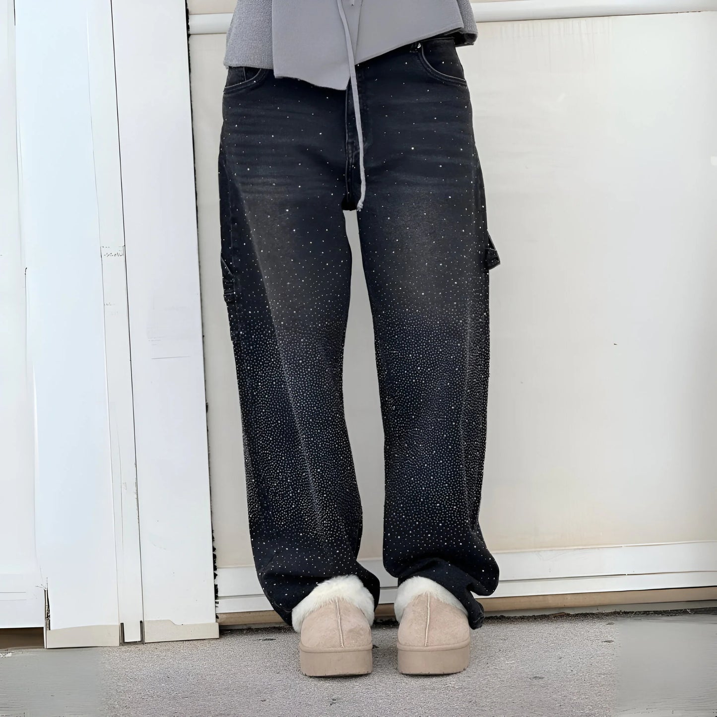 Stella – Glitter Washed Wide-Leg Jeans