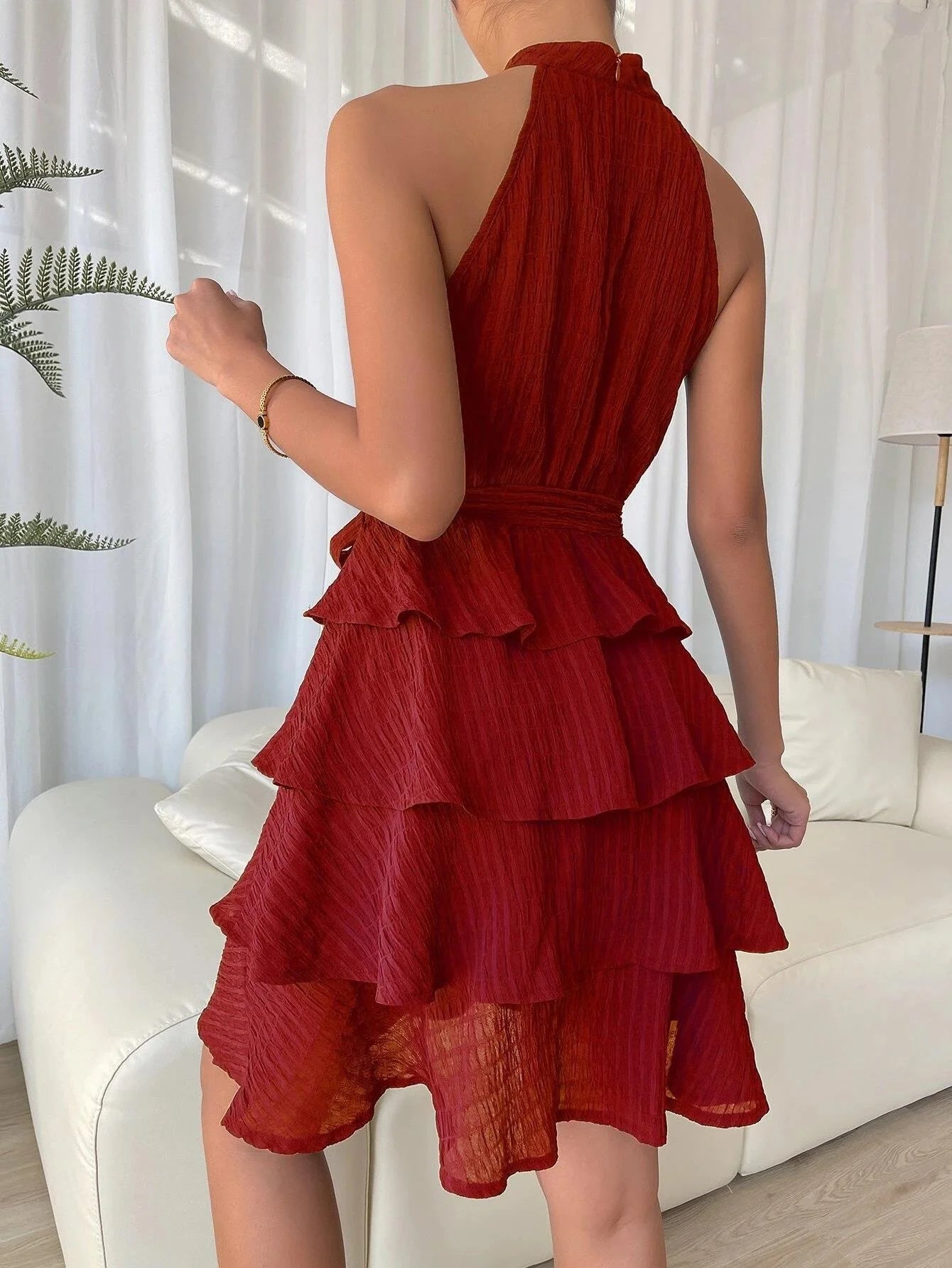 Orielle - Sleeveless Ruffle Tiered Mini Dress