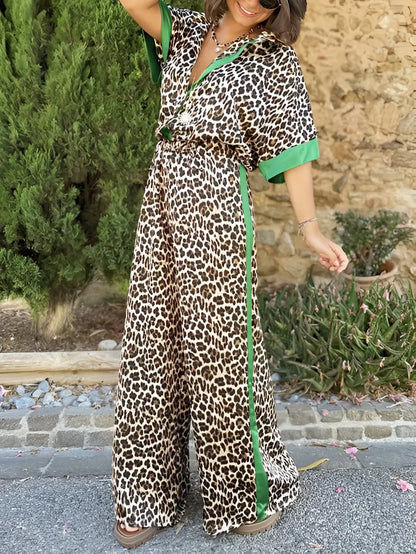 Salomé - Loose Leopard Print Two-Piece Set