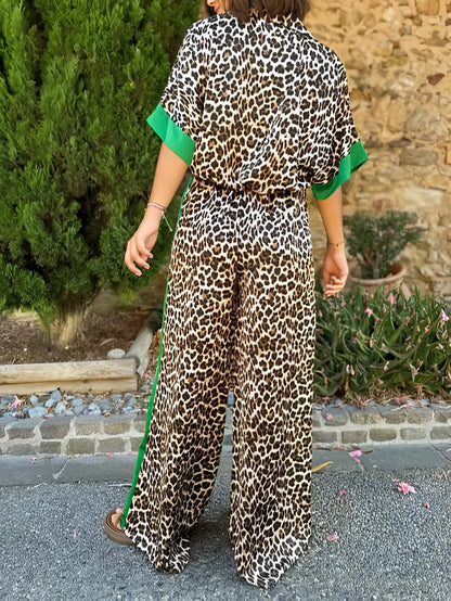 Salomé - Loose Leopard Print Two-Piece Set