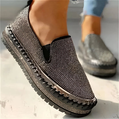 Marcelline – Trampki typu slip-on z platformą ze strasami