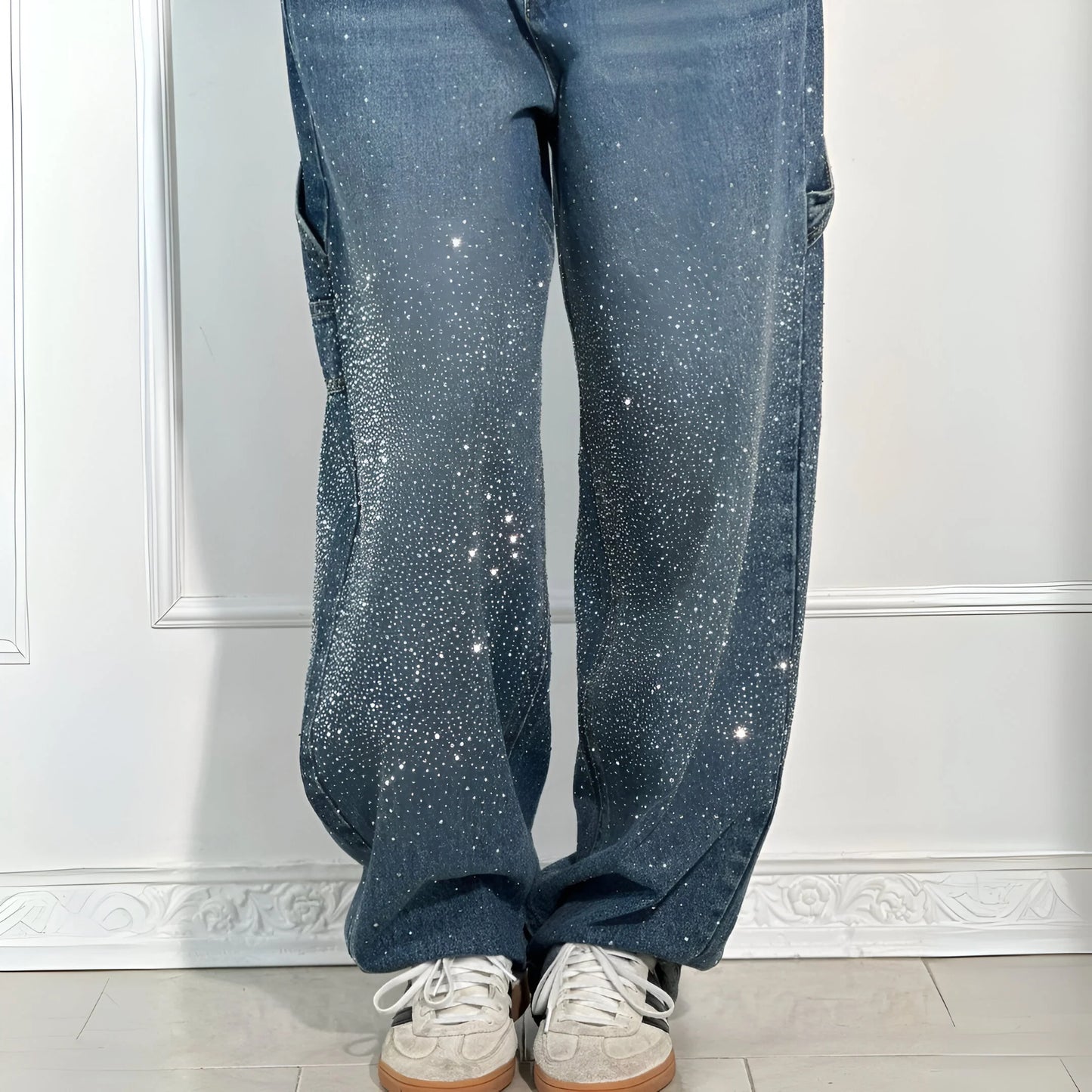 Stella – Glitter Washed Wide-Leg Jeans