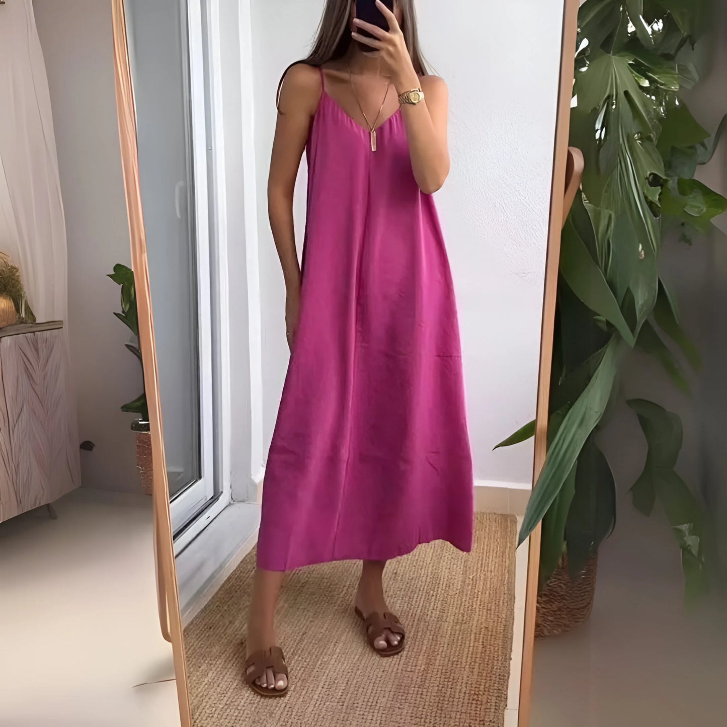Léna – Minimalist Slip Maxi Dress