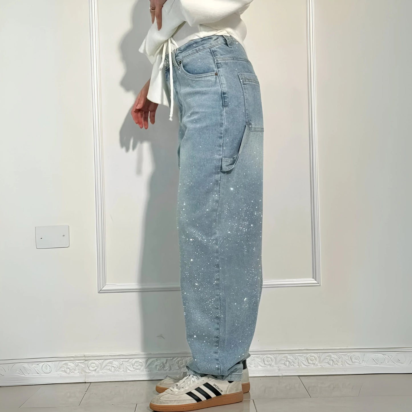 Stella – Glitter Washed Wide-Leg Jeans