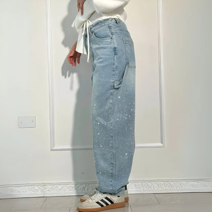 Stella – Glitter Washed Wide-Leg Jeans