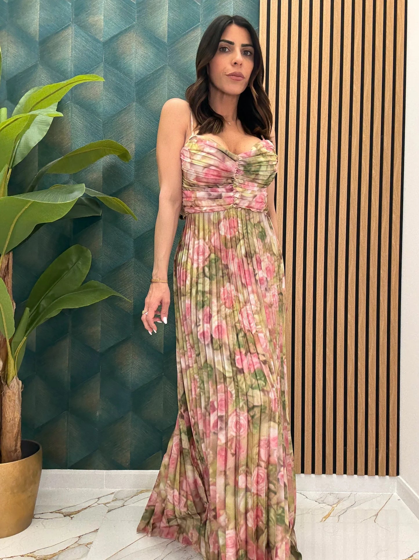 Andaza - Elegance Floral Dress - One Size, Universal Grace