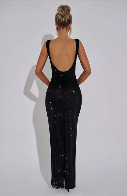 Celestia Sparkle Mesh Maxi Dress