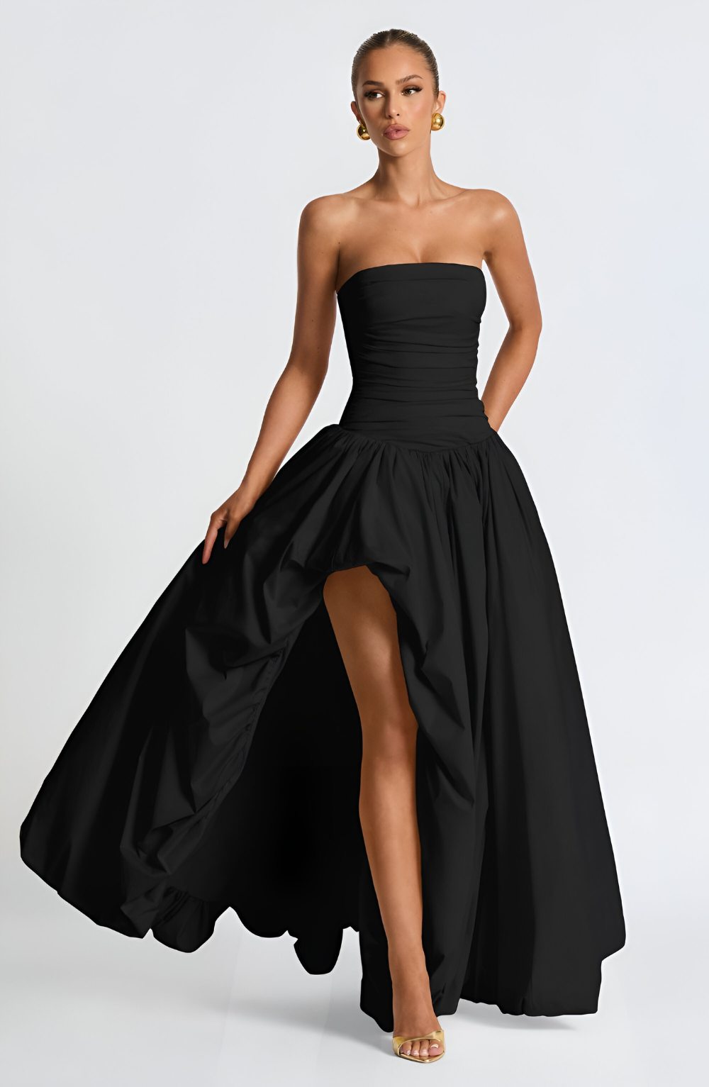 Émilienne – Strapless Puff Ball Maxi Dress