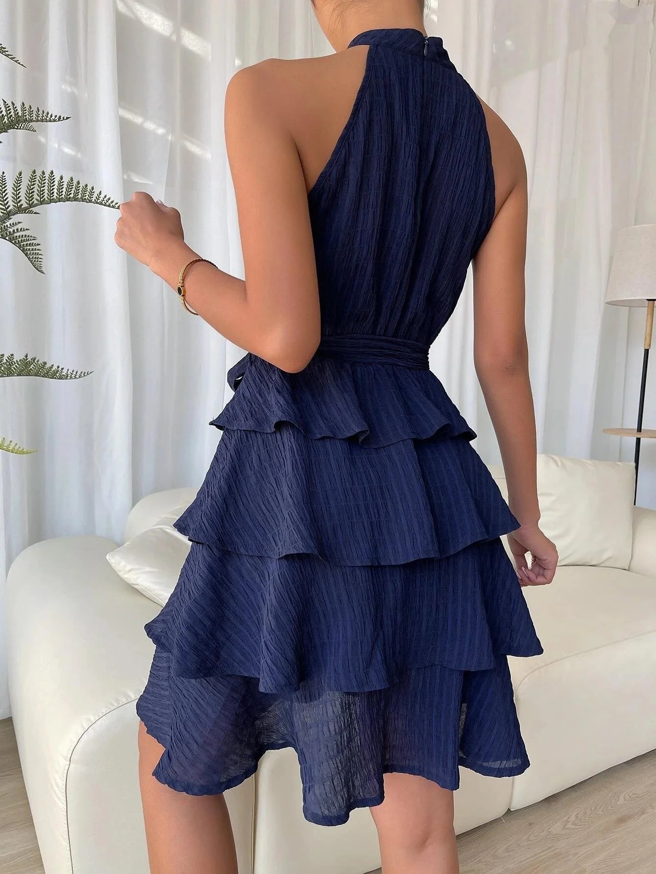 Orielle - Sleeveless Ruffle Tiered Mini Dress