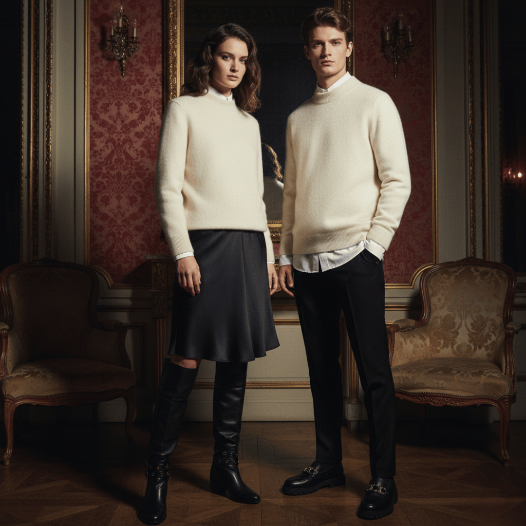 Klasyczny Sweter z Wełny i Kaszmiru