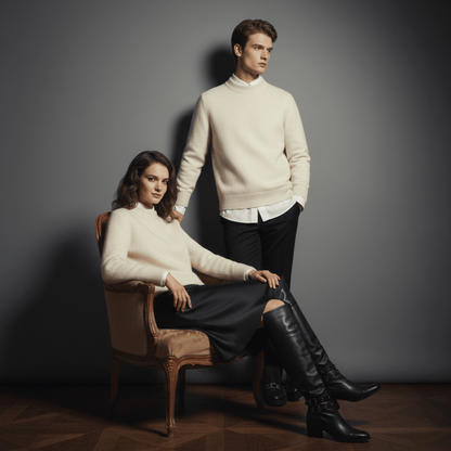 Klasyczny Sweter z Wełny i Kaszmiru