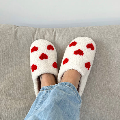 Amelisse – Heart Plush Slippers for Cozy Comfort