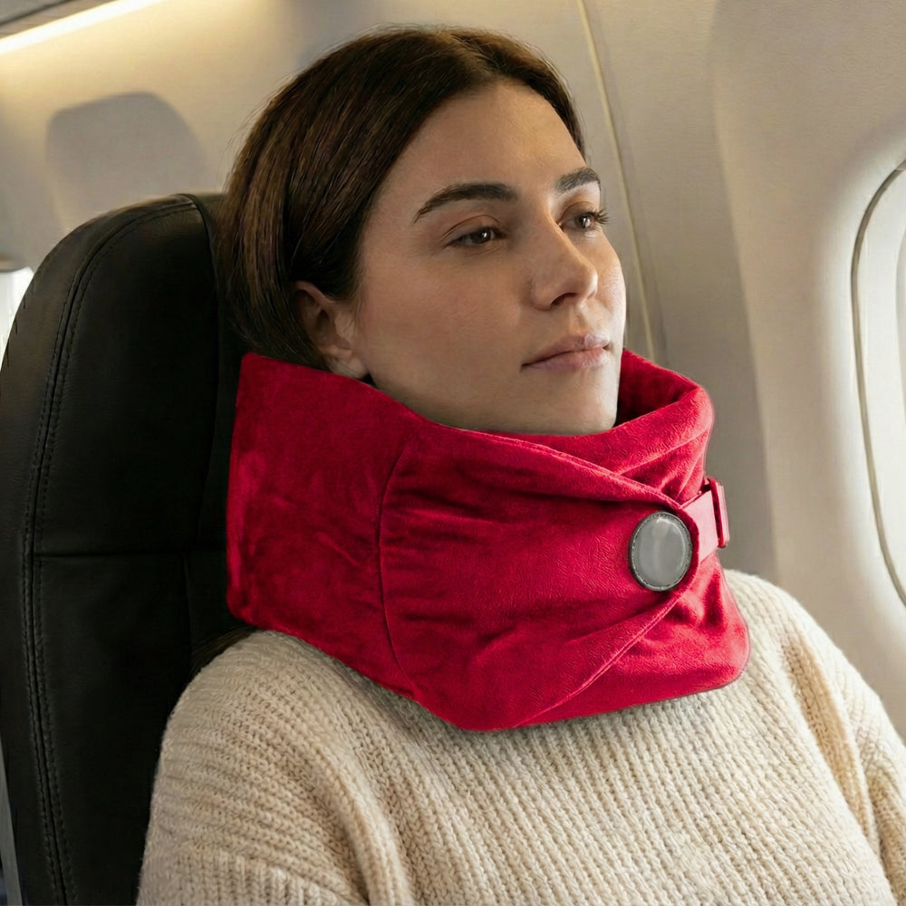 Kompaktowa poduszka podróżna NeckEase™ z naukowym podparciem głowy i szyi