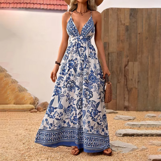 Riviera Muse - Bohemian Maxi Dress