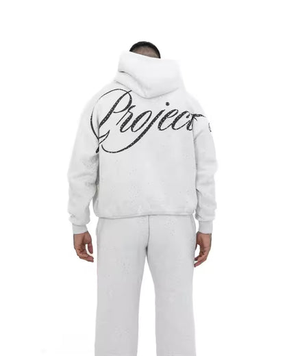 Uniseksowy zestaw Bluza i Spodnie z Cyrkoniami