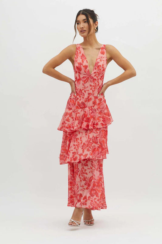 Tiered Ruffle Maxi Dress | Floral | Light and Flowy