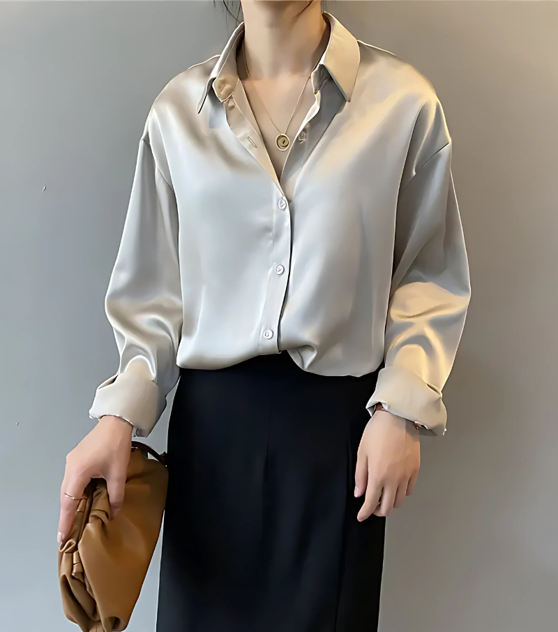 Amory - Elegancka bluzka z satyny jedwabnej