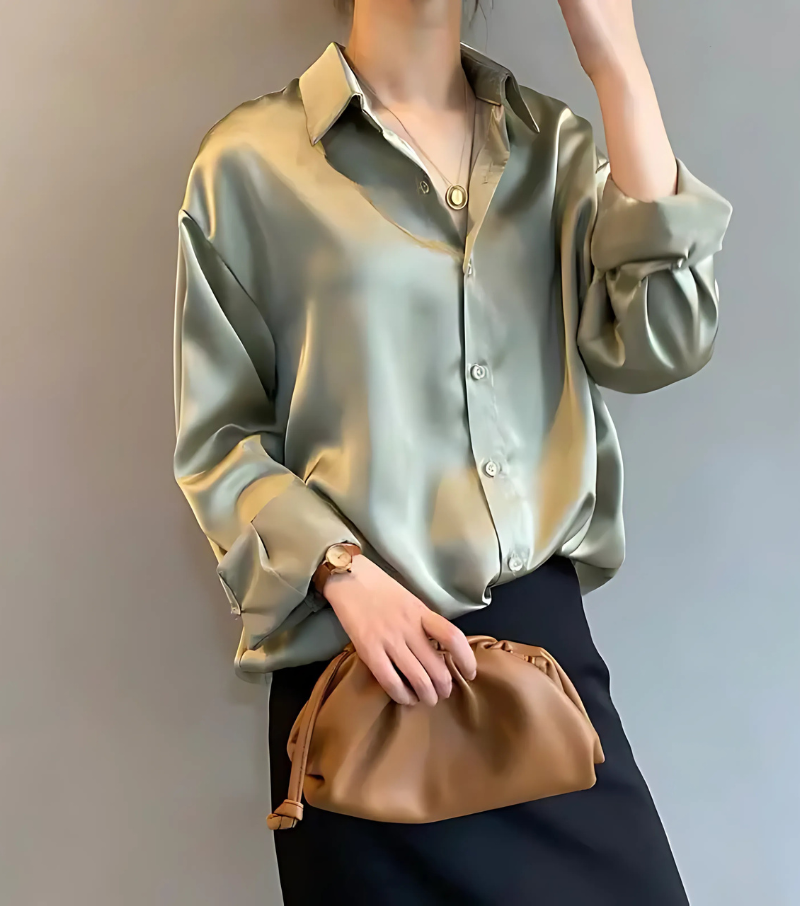 Amory - Elegancka bluzka z satyny jedwabnej