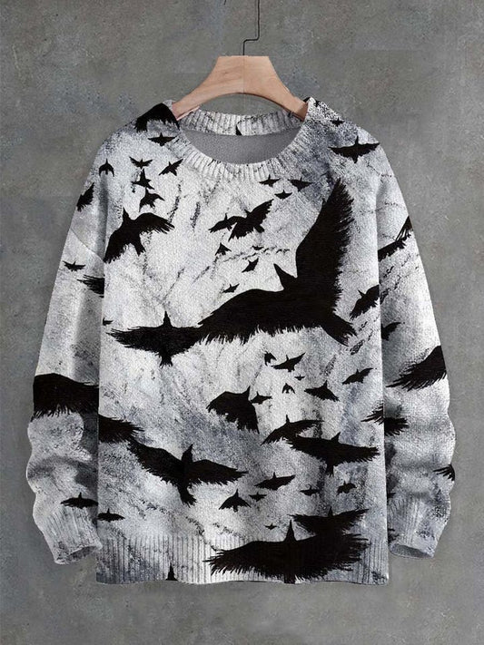 Raven Flight Knit Sweater – Unisex Casual Comfort