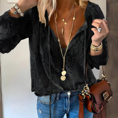 JILL - SZYDEŁKOWANA DAMSKA BLUZKA BOHO