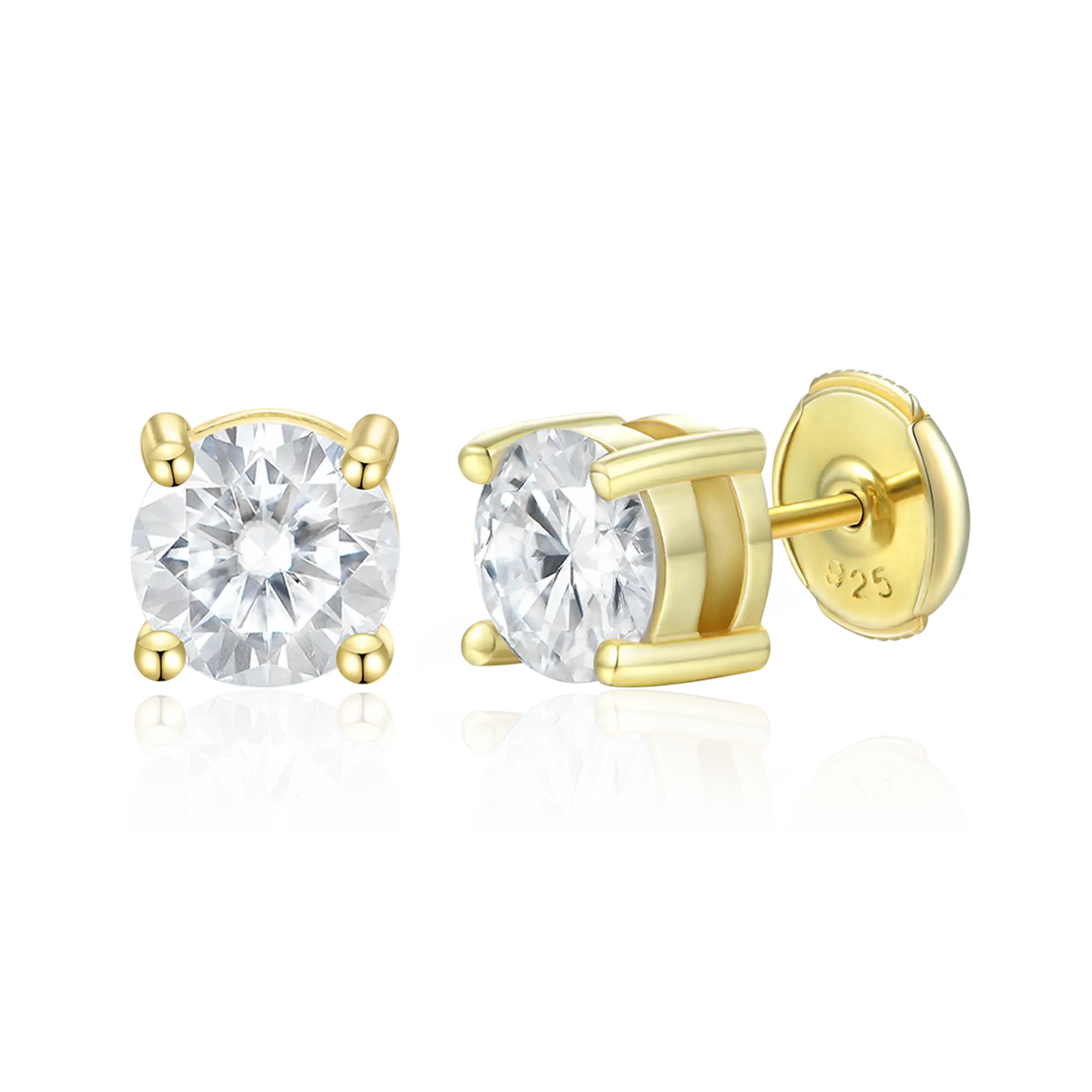 Alicia - Radiant Round CZ Stud Earrings