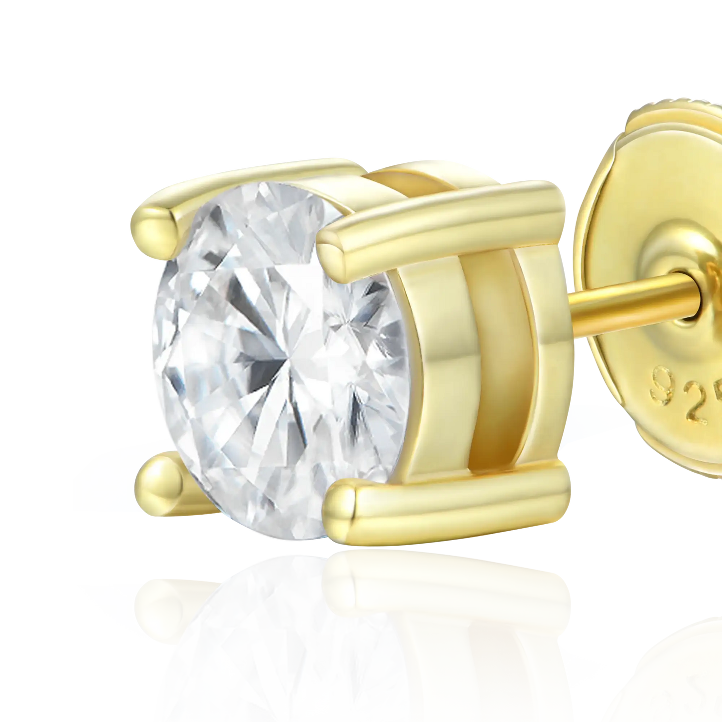 Alicia - Radiant Round CZ Stud Earrings