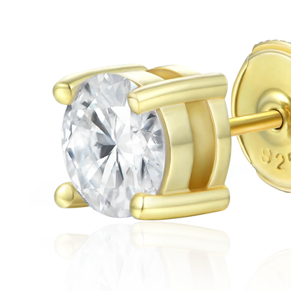 Alicia - Radiant Round CZ Stud Earrings