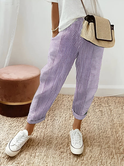 YARA - STRIPED COTTON PANTS FOR AN EFFORTLESS STYLE