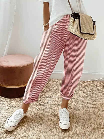 YARA - STRIPED COTTON PANTS FOR AN EFFORTLESS STYLE