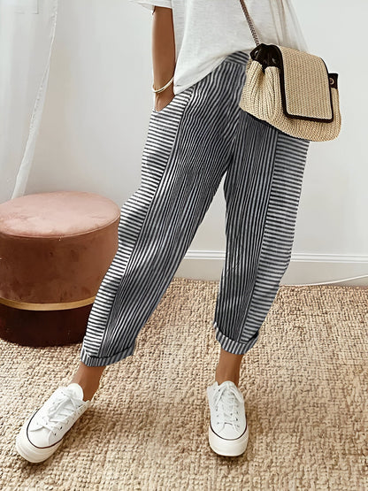 YARA - STRIPED COTTON PANTS FOR AN EFFORTLESS STYLE