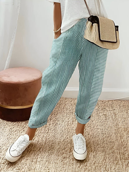 YARA - STRIPED COTTON PANTS FOR AN EFFORTLESS STYLE