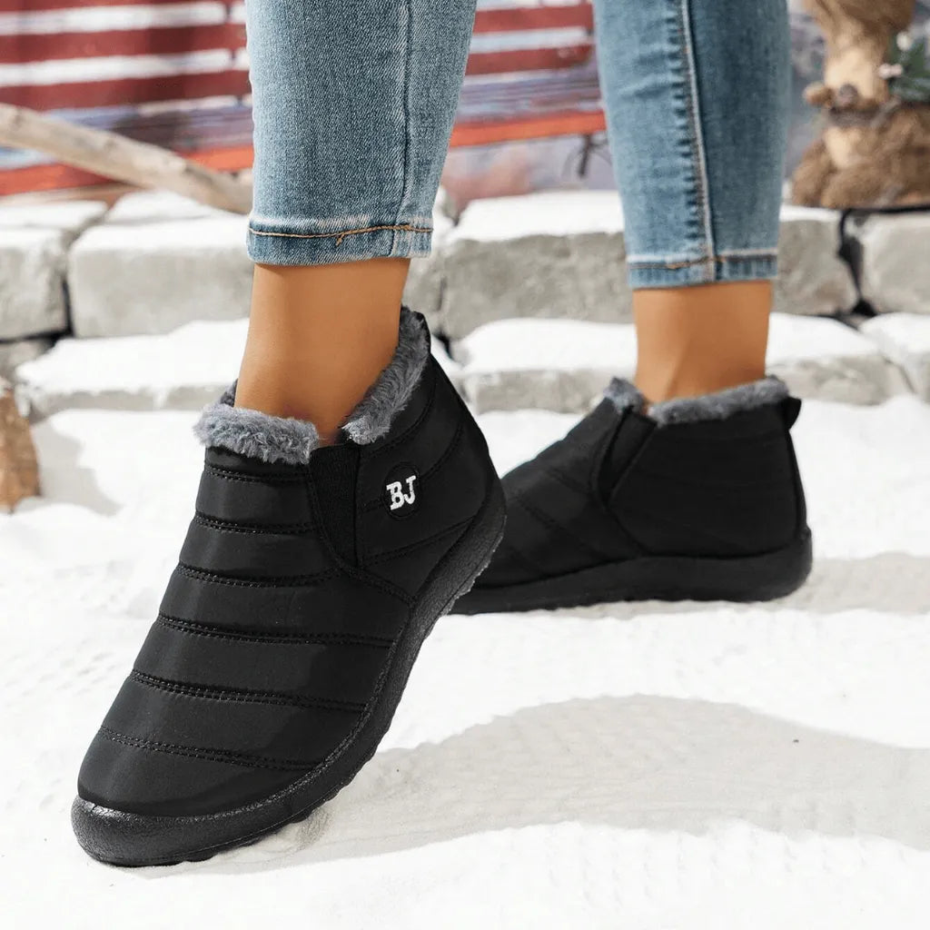 Zimowe skórzane buty damskie z podszewką z owczej skóry
