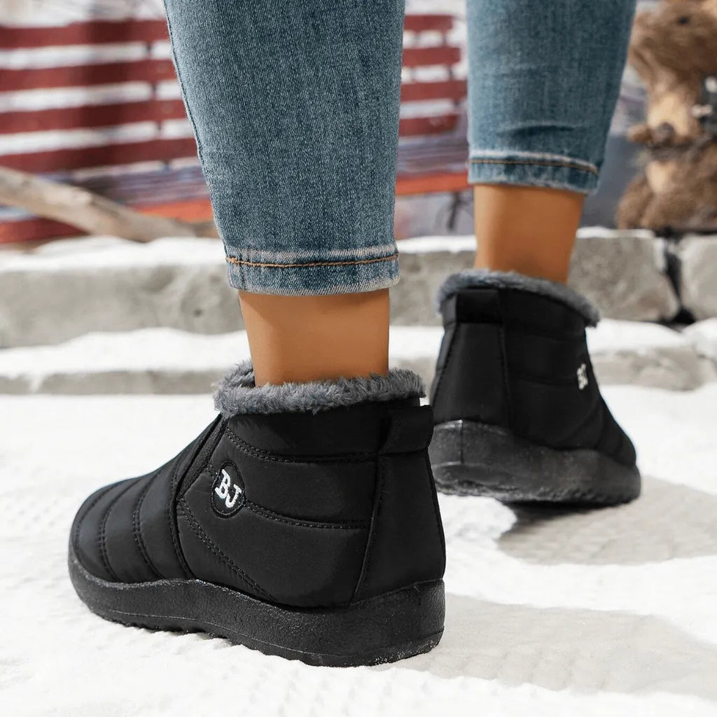 Zimowe skórzane buty damskie z podszewką z owczej skóry