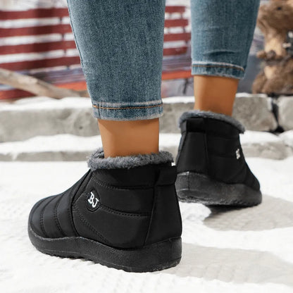 Zimowe skórzane buty damskie z podszewką z owczej skóry