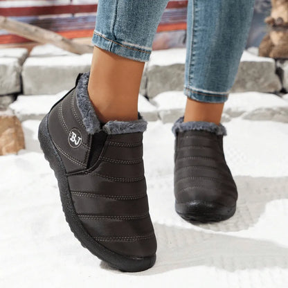 Zimowe skórzane buty damskie z podszewką z owczej skóry